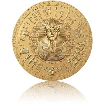 Silbermünze 3 oz Grab des Tutanchamun Archeology Symbolism gilded 2022