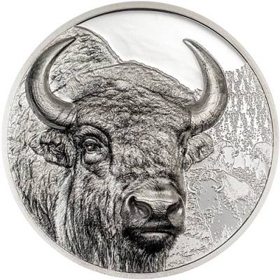 Silbermünze 3 oz Wild Mongolia Bison Polierte Platte 2025