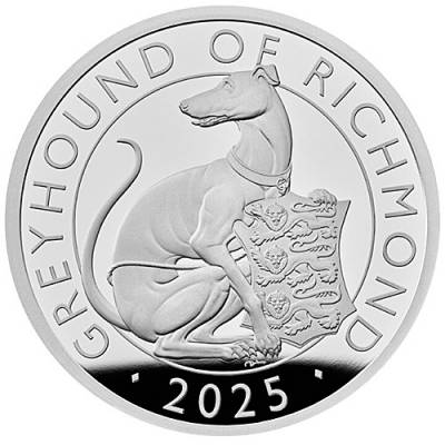 Silbermünze 5 oz Tudor Beasts Greyhound of Richmond Polierte Platte 2025