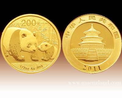 China Panda 1/2 Unze Gold (2011)