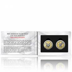 2 x 1 oz Silber American Eagle The New Heritage Exclusiv Edition 2021