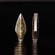 Silber 1/4 oz Arrowhead Antik Finish Gilded 3 D Form