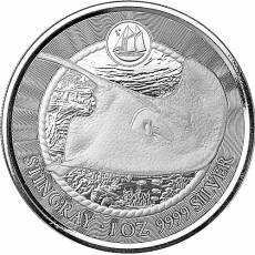 Silbermünze 1 oz Cayman Islands Stachelrochen Proof Like 2024