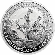 1 oz Silbermünze Tuvalu Black Flag Piratenschiff The Kingston 2024